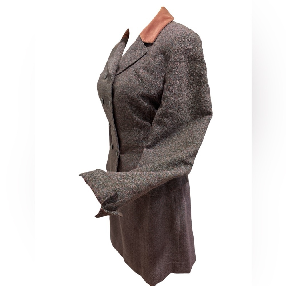 50s 2 PCS TOWN & COUNTRY MCM WOOL TWEED SUIT CROPPED JACKET & PENCIL SKIRT SZ M - Picture 6 of 9
